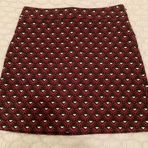 Red, Black and Cream Loft Skirt Size 8P